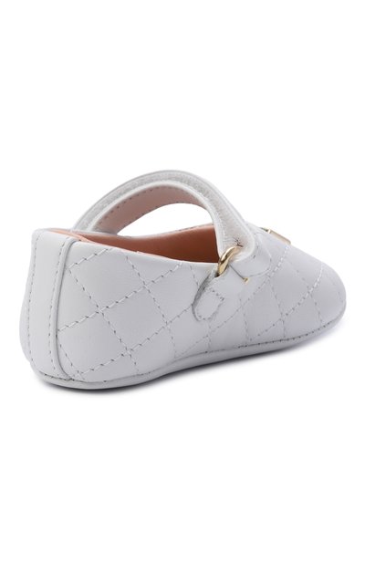 Кожаные пинетки DOLCE & GABBANA белого цвета по цене 33400 руб., арт. DK0174/A3M31, фото 3 Кожаные пинетки DOLCE & GABBANA, арт. DK0174/A3M31, фото 3