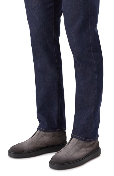 Замшевые кеды cleanic SANTONI, арт. MBCG22105NEATGEL, фо�то 3