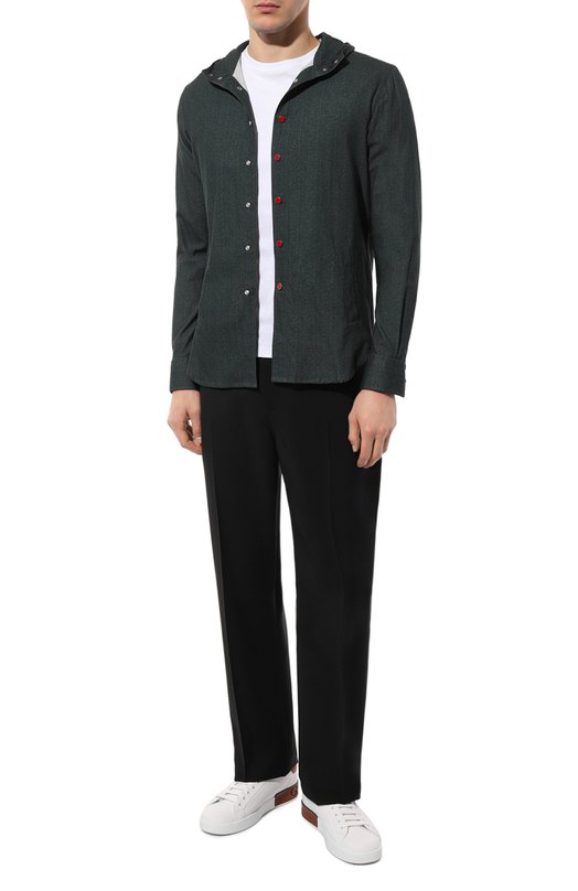 Хлопковая рубашка Kiton UMCMARH0908606 Зелёный  UMCMARH0908606 Фото 2