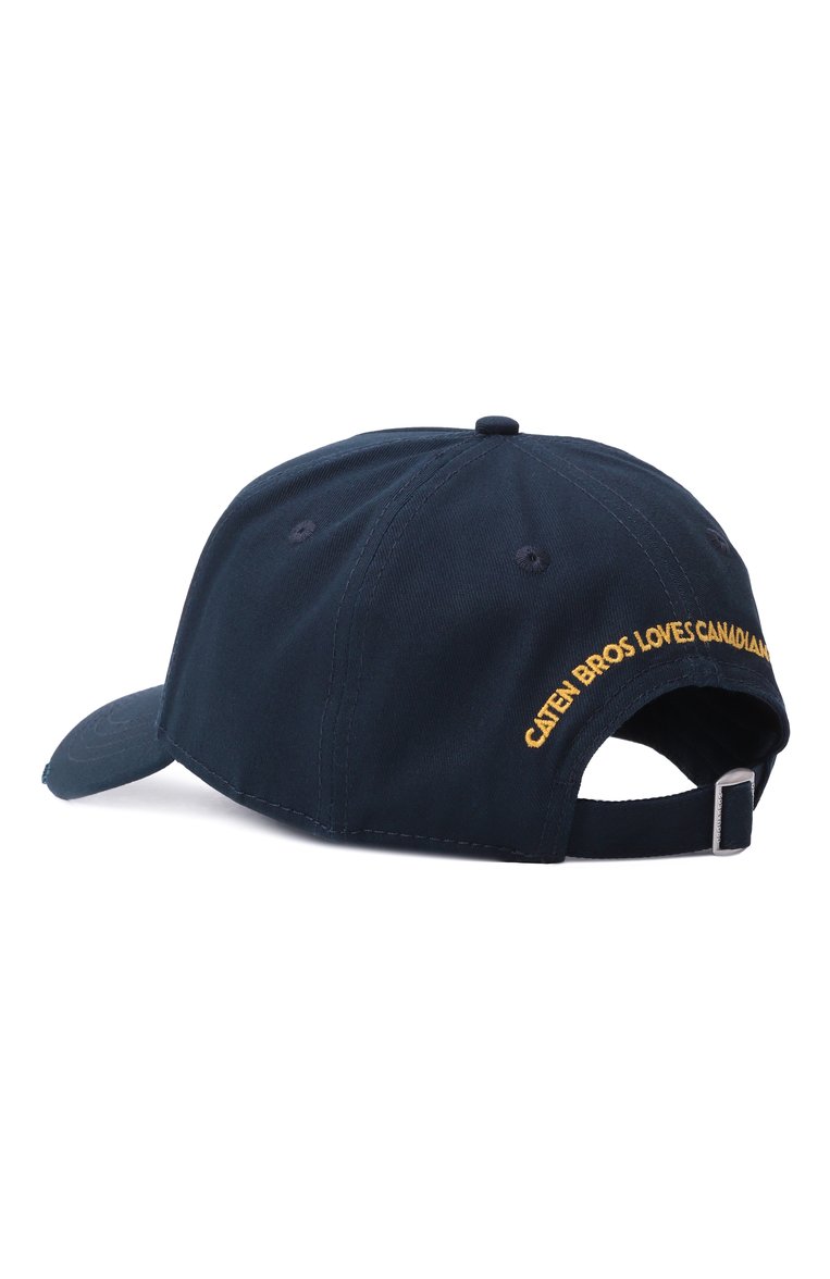 Мужская хлопковая бейсболка DSQUARED2 темно-синего цвета, арт. BCM0875/05C00001 | Фото 3 (Материал: Хлопок, Текстиль; Нос: Не проставлено)