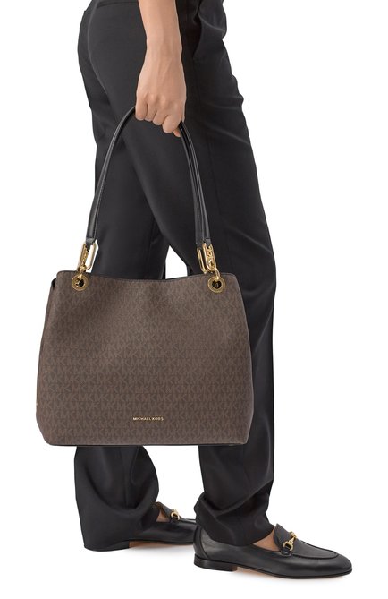 Женская сумка-тоут kensington large MICHAEL MICHAEL KORS коричневого цвета, арт. 30F3G8KT7B | Фото 2 (Размер: large; Материал: Экокожа; Драгоценные камни: Проставлено; Материал сплава: Проставлено)