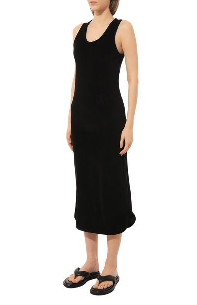 Хлопковое платье JIL SANDER черного цвета по цене 61600 руб., арт. J40CT0119/J20024, фото 3 Хлопковое платье JIL SANDER, арт. J40CT0119/J20024, фото 3