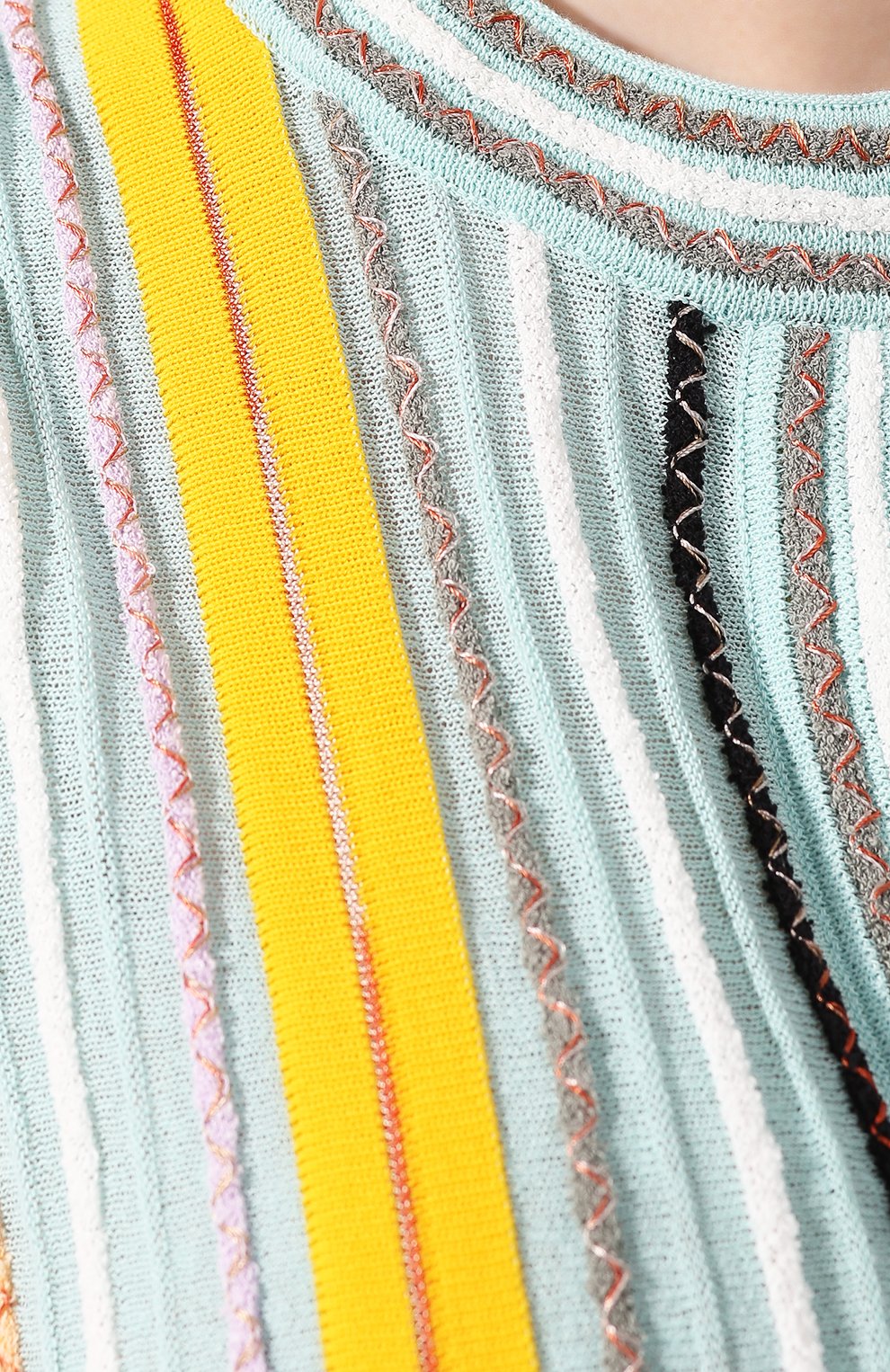 Хлопковый топ M MISSONI голубого цвета по цене 39950 руб., арт. 2DN00172/2K004F, фото 5 Хлопковый топ M MISSONI, арт. 2DN00172/2K004F, фото 5