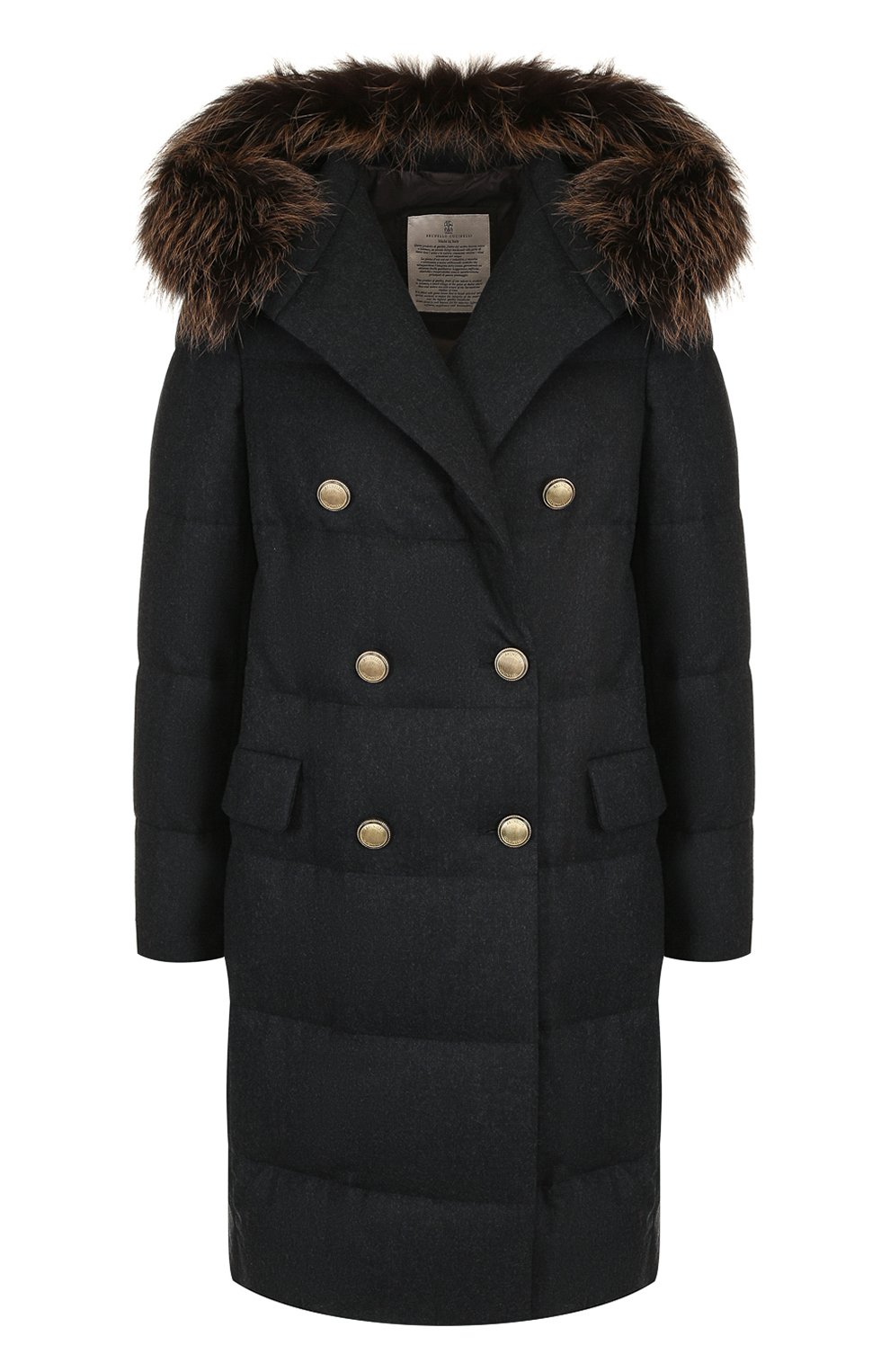 Шерстяное пальто с меховой отделкой капюшона BRUNELLO CUCINELLI, арт. MT2269260, фото 1