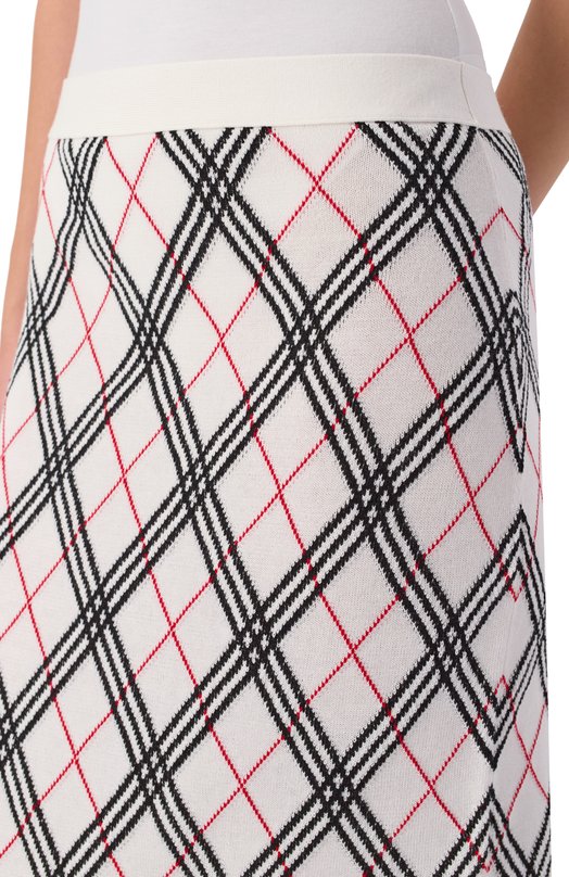 Хлопковая юбка Burberry 8110570 Белый  8110570 Фото 5