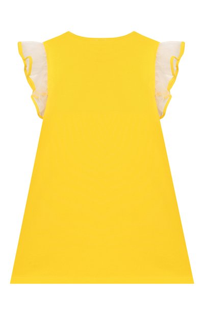 Хлопковое платье IL GUFO желтого цвета по цене 7465 руб., арт. P20VM565M0032/5A-8A, фото 2 Хлопковое платье IL GUFO, арт. P20VM565M0032/5A-8A, фото 2