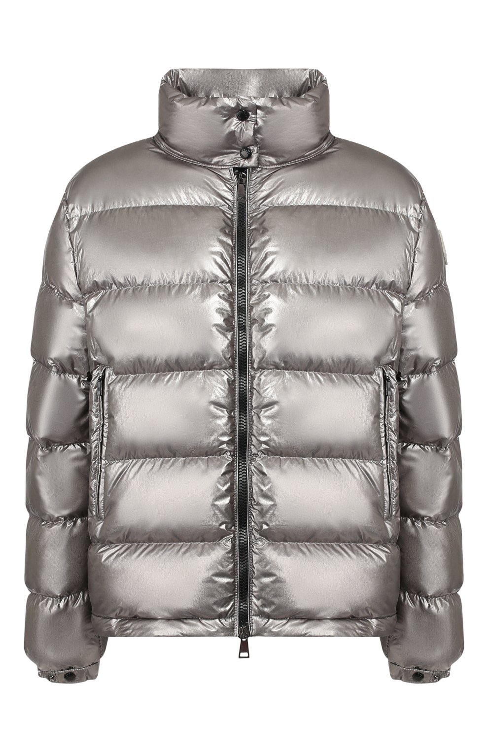 Пуховик MONCLER серебряного цвета по цене 71200 руб., арт. F1-093-1A520-00-C0437, фото 1 Пуховик MONCLER, арт. F1-093-1A520-00-C0437, фото 1