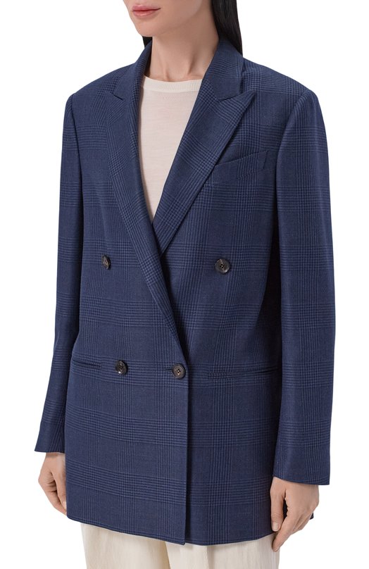 Жакет из кашемира и шелка Kiton D54501K0997G Синий  D54501K0997G Фото 3