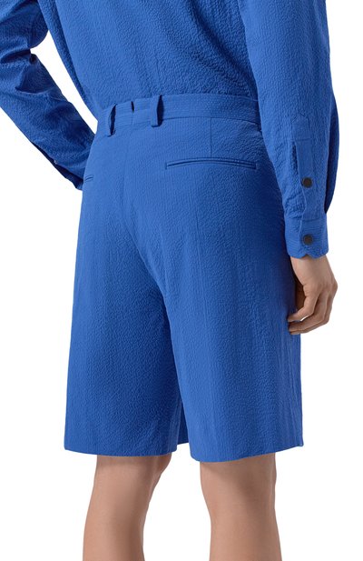 Хлопковые шорты MVST синего цвета по цене 65500 руб., арт. M26.2PM.T018/F133 SEERSUCKER, фото 4 Хлопковые шорты MVST, арт. M26.2PM.T018/F133 SEERSUCKER, фото 4