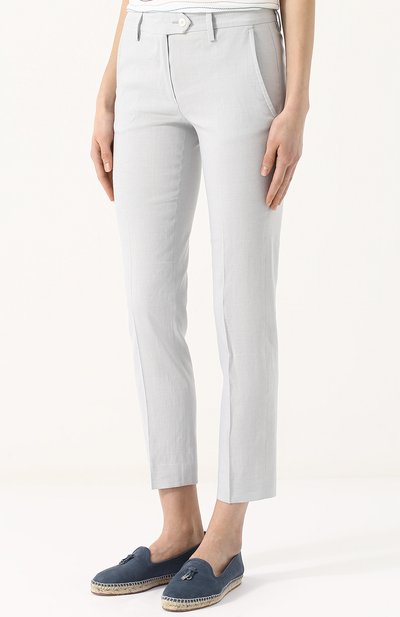 Укороченные брюки из смеси льна и вискозы KITON, арт. D38103K09G55, фото 3