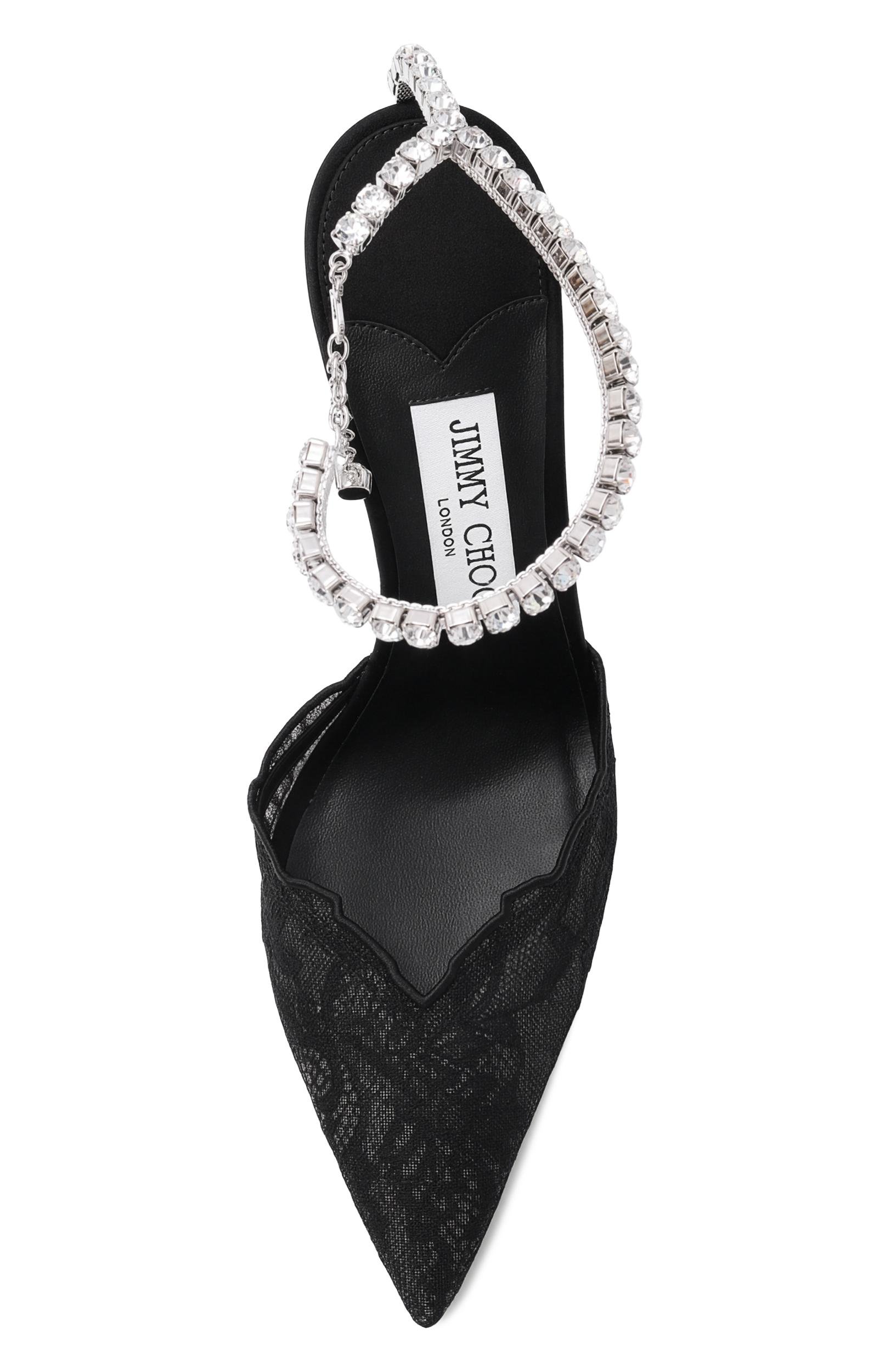 Текстильные туфли saeda 100 JIMMY CHOO черного цвета по цене 152000 руб., арт. SAEDA100GQV, фото 6 Текстильные туфли saeda 100 JIMMY CHOO, арт. SAEDA100GQV, фото 6