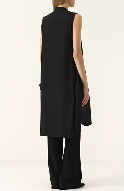 Удлиненный хлопковый топ без рукавов YOHJI YAMAMOTO, арт. FE-D53-001, фото 4