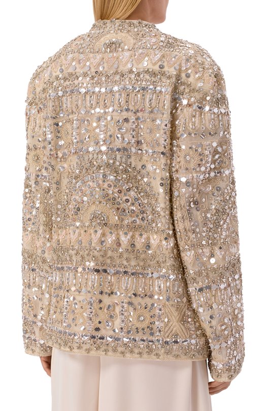 Жакет с отделкой бисером и пайетками Zuhair Murad RJK26027/INST000 Бежевый  RJK26027/INST000 Фото 4