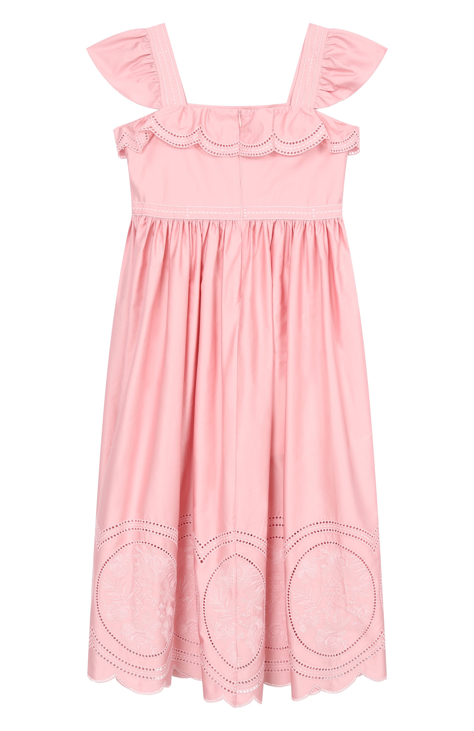 Хлопковый сарафан ELIE SAAB JUNIOR розового цвета по цене 119000 руб., арт. EFAB100 MX MC/TS0724 RIC05_001, фото 2 Хлопковый сарафан ELIE SAAB JUNIOR, арт. EFAB100 MX MC/TS0724 RIC05_001, фото 2