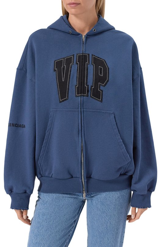 Хлопковая толстовка Balenciaga 833377/TSVP5 Синий  833377/TSVP5 Фото 3