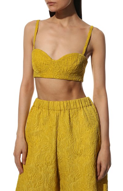 Бра-топ DRIES VAN NOTEN желтого цвета по цене 39950 руб., арт. 221-010740-4146, фото 3 Бра-топ DRIES VAN NOTEN, арт. 221-010740-4146, фото 3