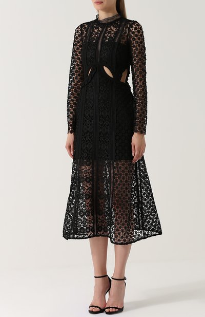 Полупрозрачное кружевное платье-миди SELF-PORTRAIT, арт. SP14-023B, фото 3