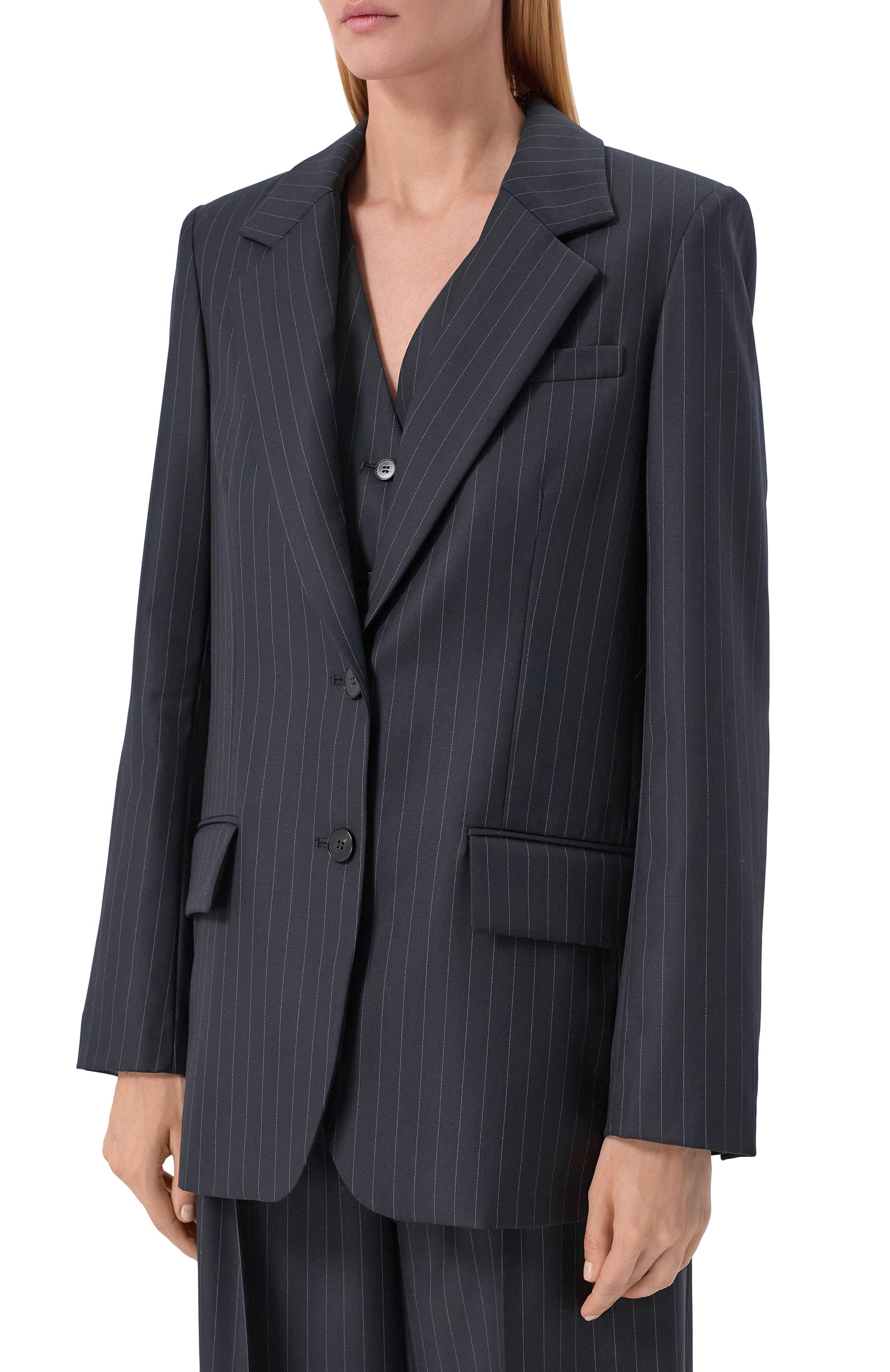 Шерстяной жакет OLOLOL темно-синего цвета по цене 79000 руб., арт. OLJT071/2582.ST403, фото 3 Шерстяной жакет OLOLOL, арт. OLJT071/2582.ST403, фото 3