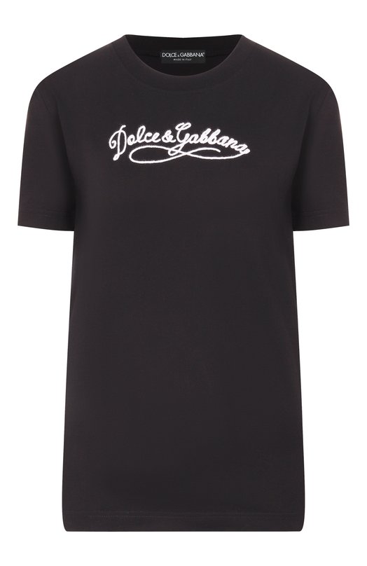 Хлопковая футболка Dolce & Gabbana F8V42Z/GDDL1 Чёрный F8V42Z/GDDL1