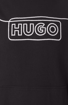 Мужской хлопковое худи HUGO BLUE черного цвета, арт. 50530342 | Фото 6 (Драгоценные камни: Проставлено; Материал сплава: Проставлено; Рукава: Длинные; Длина (для топов): Стандартные; Стили: Спорт-шик; Принт: С принтом; Мужское Кросс-КТ: Худи-одежда; Материал внешний: Хлопок)