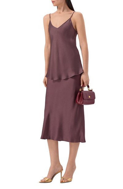 Атласная юбка ANTONELLI FIRENZE коричневого цвета по цене 54050 руб., арт. J9720Q/355C, фото 2 Атласная юбка ANTONELLI FIRENZE, арт. J9720Q/355C, фото 2