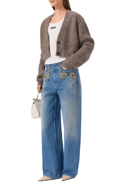 Хлопковая майка DOLCE & GABBANA белого цвета по цене 44550 руб., арт. F8W45T/FU7AV, фото 2 Хлопковая майка DOLCE & GABBANA, арт. F8W45T/FU7AV, фото 2