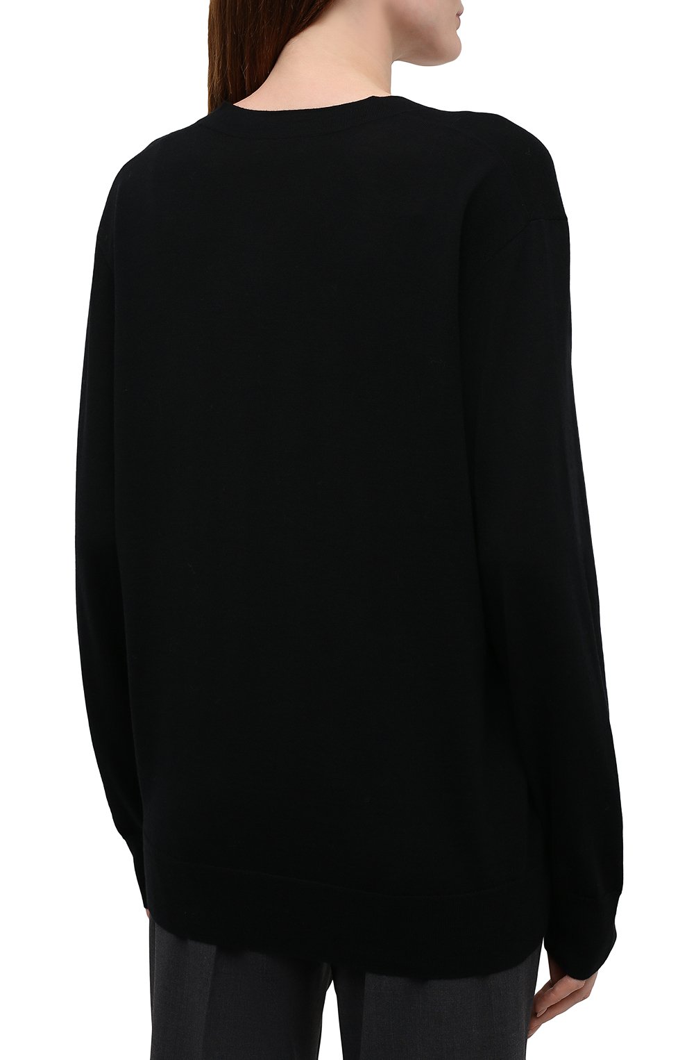 Шерстяной пуловер DRIES VAN NOTEN черного цвета по цене 52400 руб., арт. 212-031250-3700, фото 4 Шерстяной пуловер DRIES VAN NOTEN, арт. 212-031250-3700, фото 4