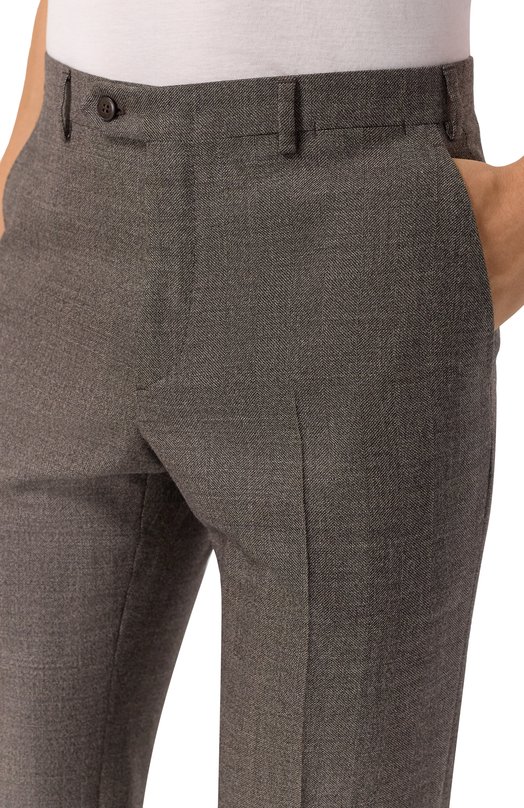 Шерстяные брюки Brioni RPC60N/0DA59 Коричневый  RPC60N/0DA59 Фото 5
