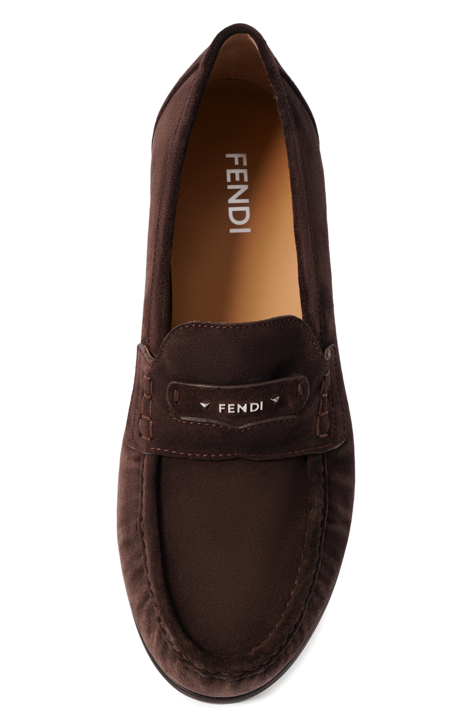 Замшевые лоферы scrunch FENDI коричневого цвета по цене 122500 руб., арт. 7D1995/QK9, фото 5 Замшевые лоферы scrunch FENDI, арт. 7D1995/QK9, фото 5