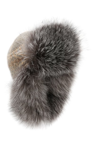 Шапка-ушанка с мехом лисицы LORO PIANA, арт. FAI8727, фото 4