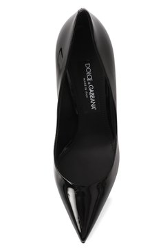 Женские лакированные туфли cardinale 105 DOLCE & GABBANA черного цвета, арт. CD1710/A1471 | Фото 6 (Материал внутренний: Натуральная кожа; Каблук тип: Шпилька; Каблук высота: Высокий; Подошва: Плоская; Материал сплава: Проставлено; Драгоценные камни: Проставлено; Материал внешний: Натуральная кожа)