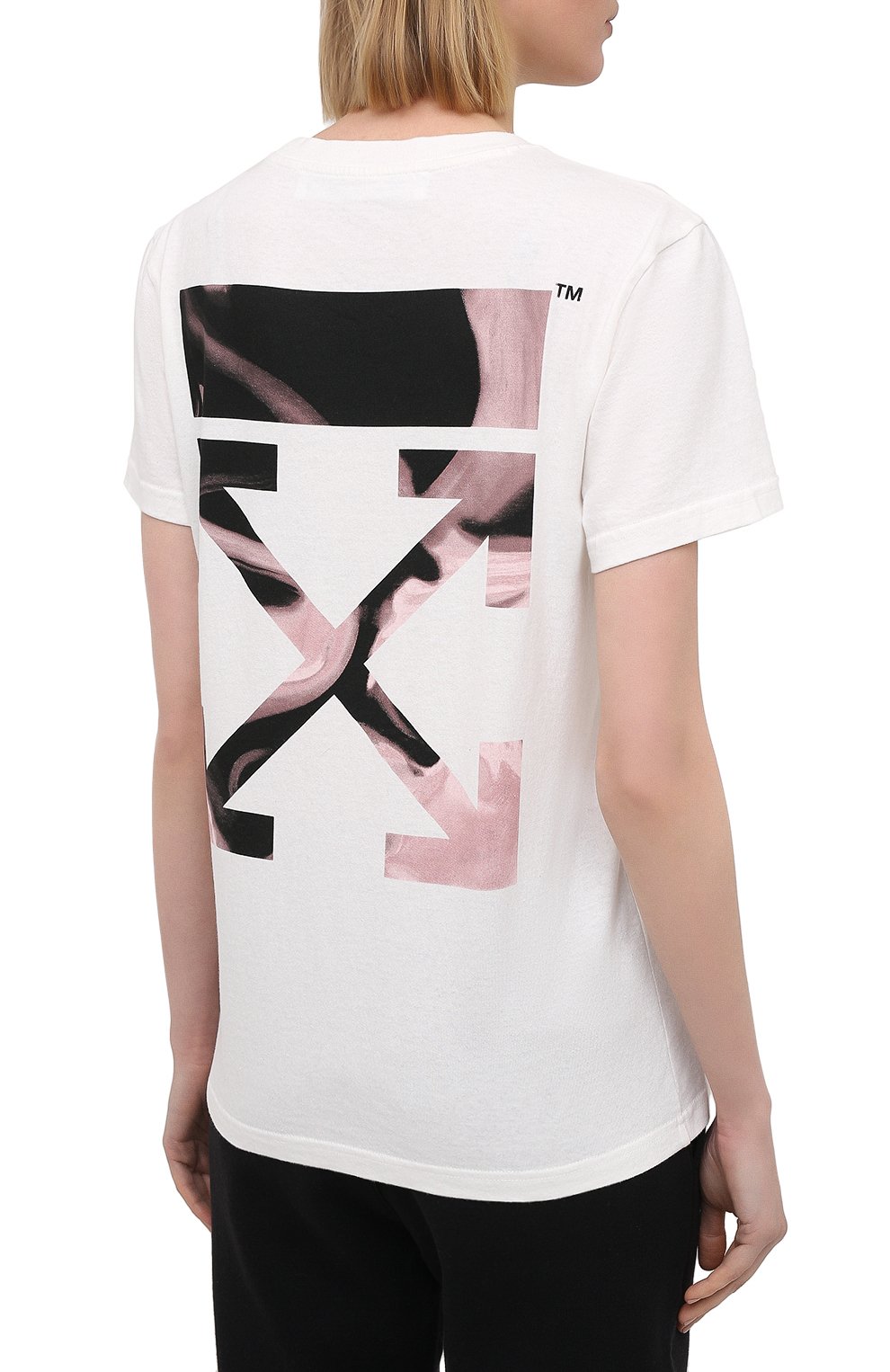 Хлопковая футболка OFF-WHITE белого цвета по цене 32700 руб., арт. 0WAA049R21JER001, фото 4 Хлопковая футболка OFF-WHITE, арт. 0WAA049R21JER001, фото 4