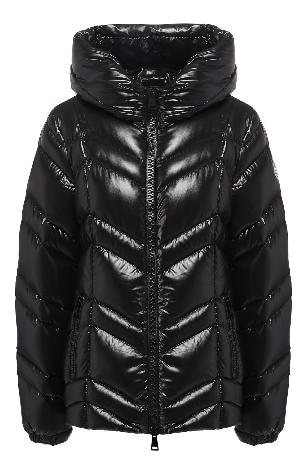 Стеганый пуховик с капюшоном MONCLER черного цвета по цене 76400 руб., арт. D2-093-46378-05-68950, фото 1 Стеганый пуховик с капюшоном MONCLER, арт. D2-093-46378-05-68950, фото 1