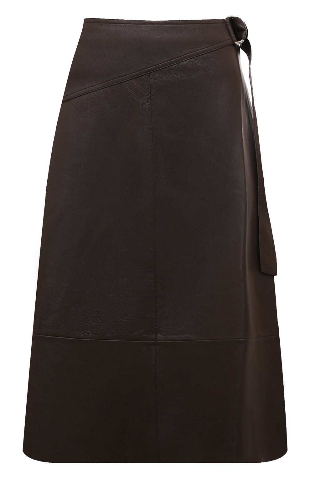 Кожаная юбка YVES SALOMON темно-коричневого цвета по цене 123000 руб., арт. 23EYJ20271APXX, фото 1 Кожаная юбка YVES SALOMON, арт. 23EYJ20271APXX, фото 1