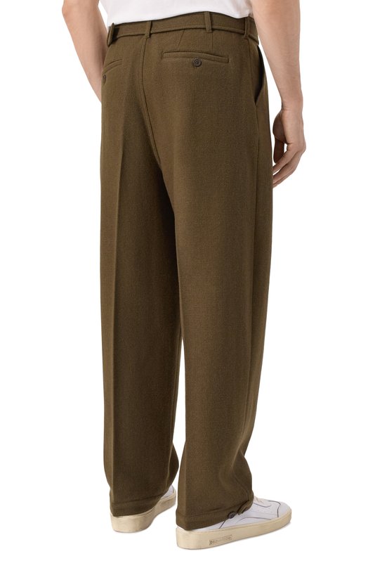 Брюки из шерсти и кашемира Emporio Armani EM004182/AF21274 Хаки  EM004182/AF21274 Фото 4