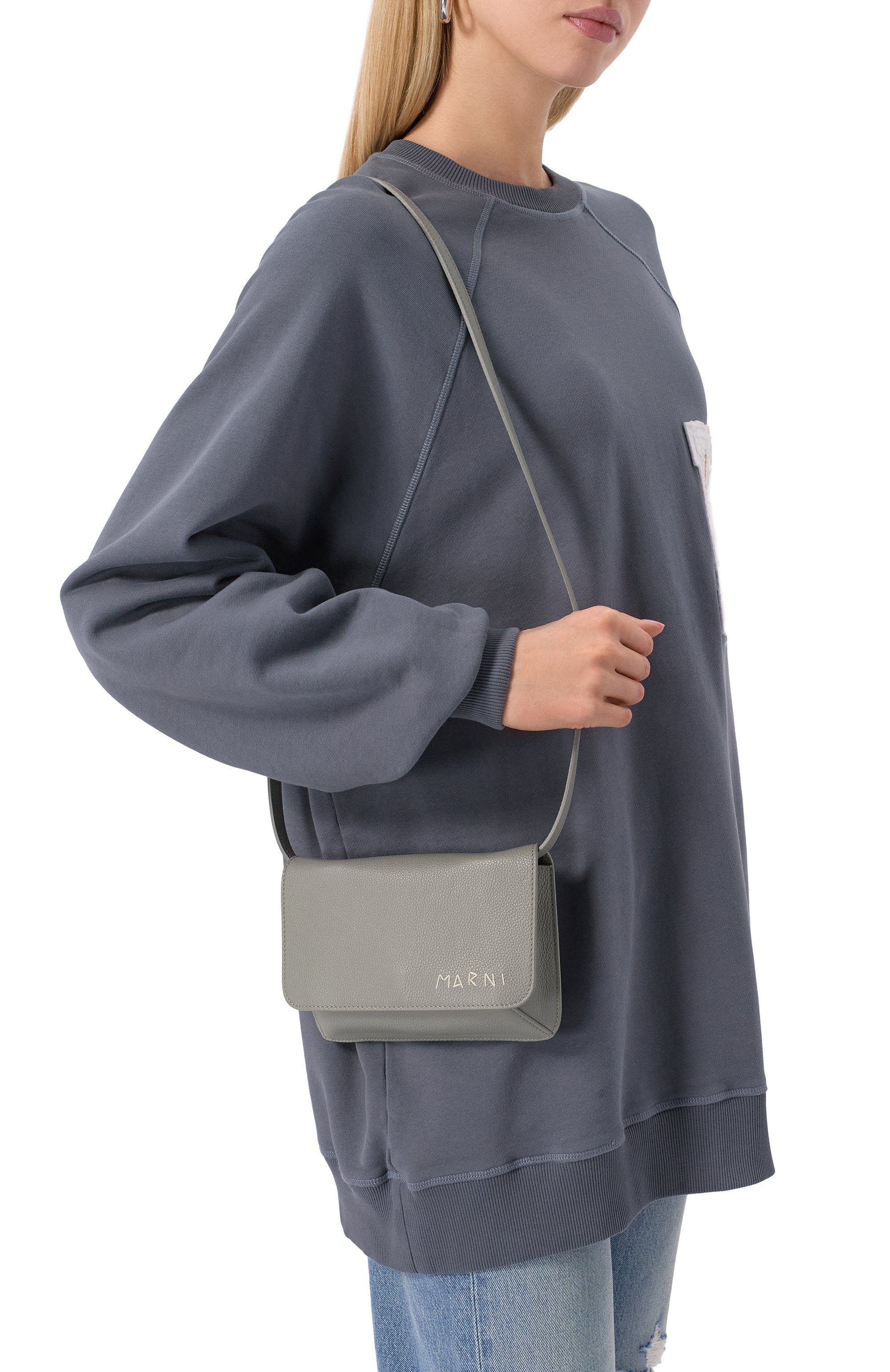 Сумка MARNI серого цвета по цене 87550 руб., арт. PHMI0023U0/P6533, фото 2 Сумка MARNI, арт. PHMI0023U0/P6533, фото 2