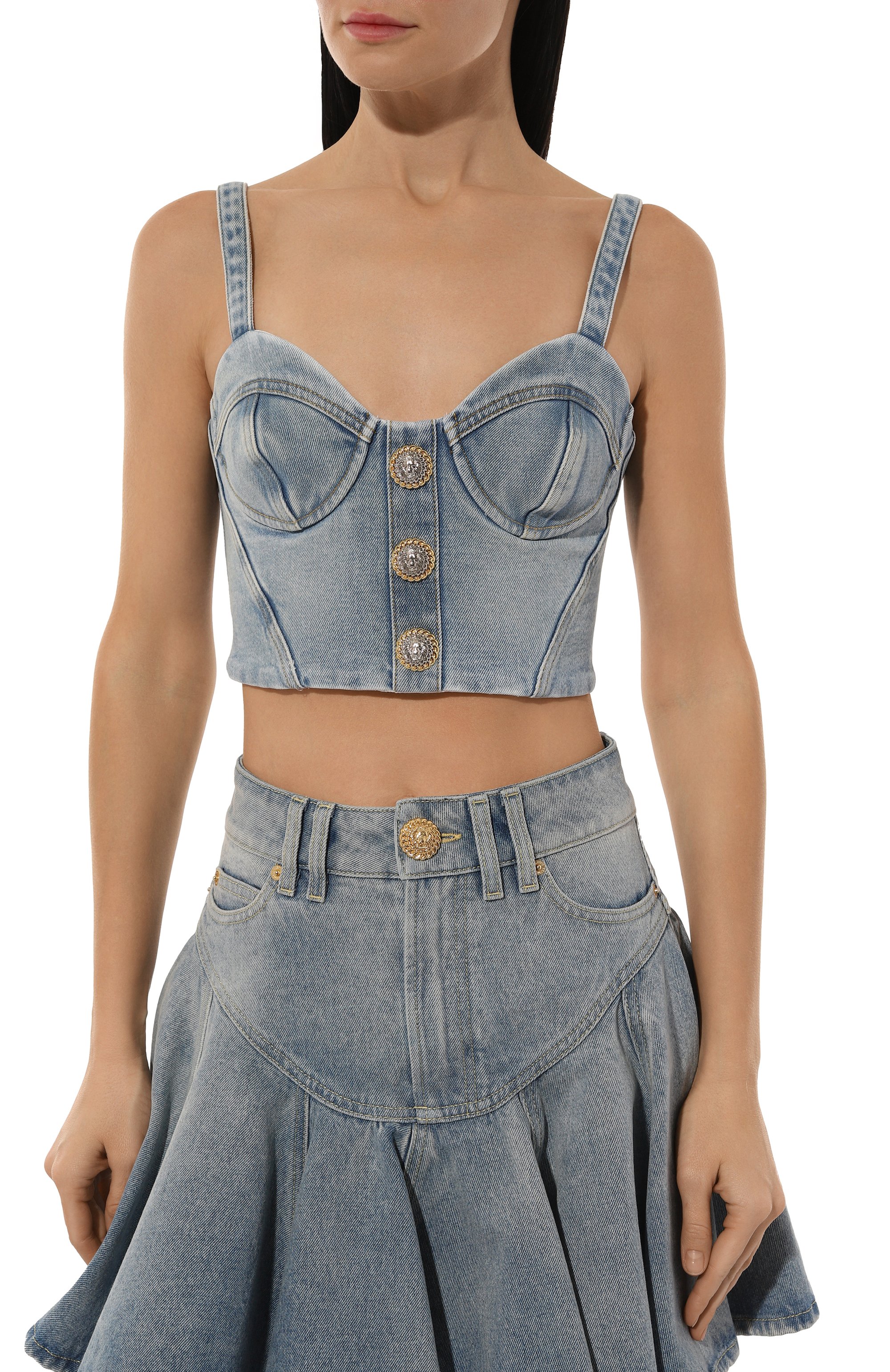 Джинсовый топ BALMAIN, арт. DF1AA345/DE53, фото 3