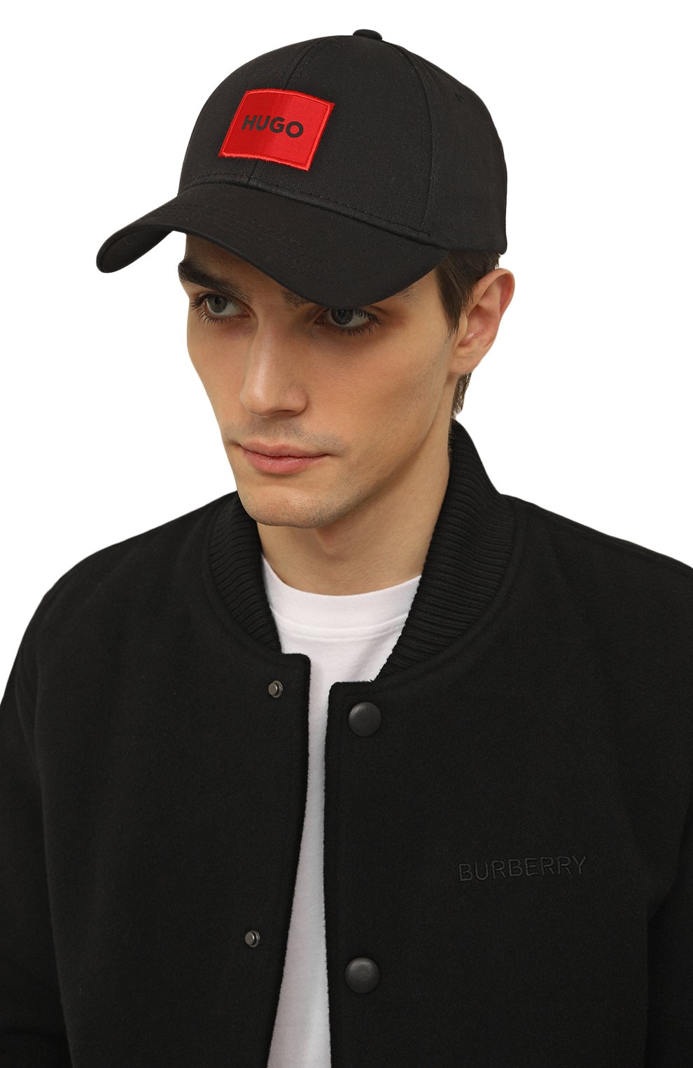 Хлопковая бейсболка HUGO черного цвета по цене 4350 руб., арт. 50468754, фото 2 Хлопковая бейсболка HUGO, арт. 50468754, фото 2