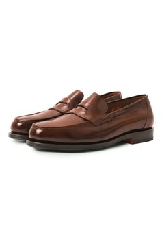 Мужские кожаные пенни-лоферы SANTONI коричневого цвета, арт. MCQG18143PD5HPFGV29 | Фото 1 (Нос: Не проставлено; Материал внутренний: Натуральная кожа; Материал внешний: Натуральная кожа; Материал сплава: Проставлено; Стили: Классический)