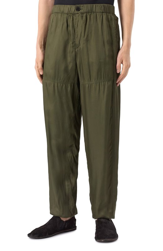 Брюки из вискозы Dries Van Noten 251-020932-1427 Хаки  251-020932-1427 Фото 3