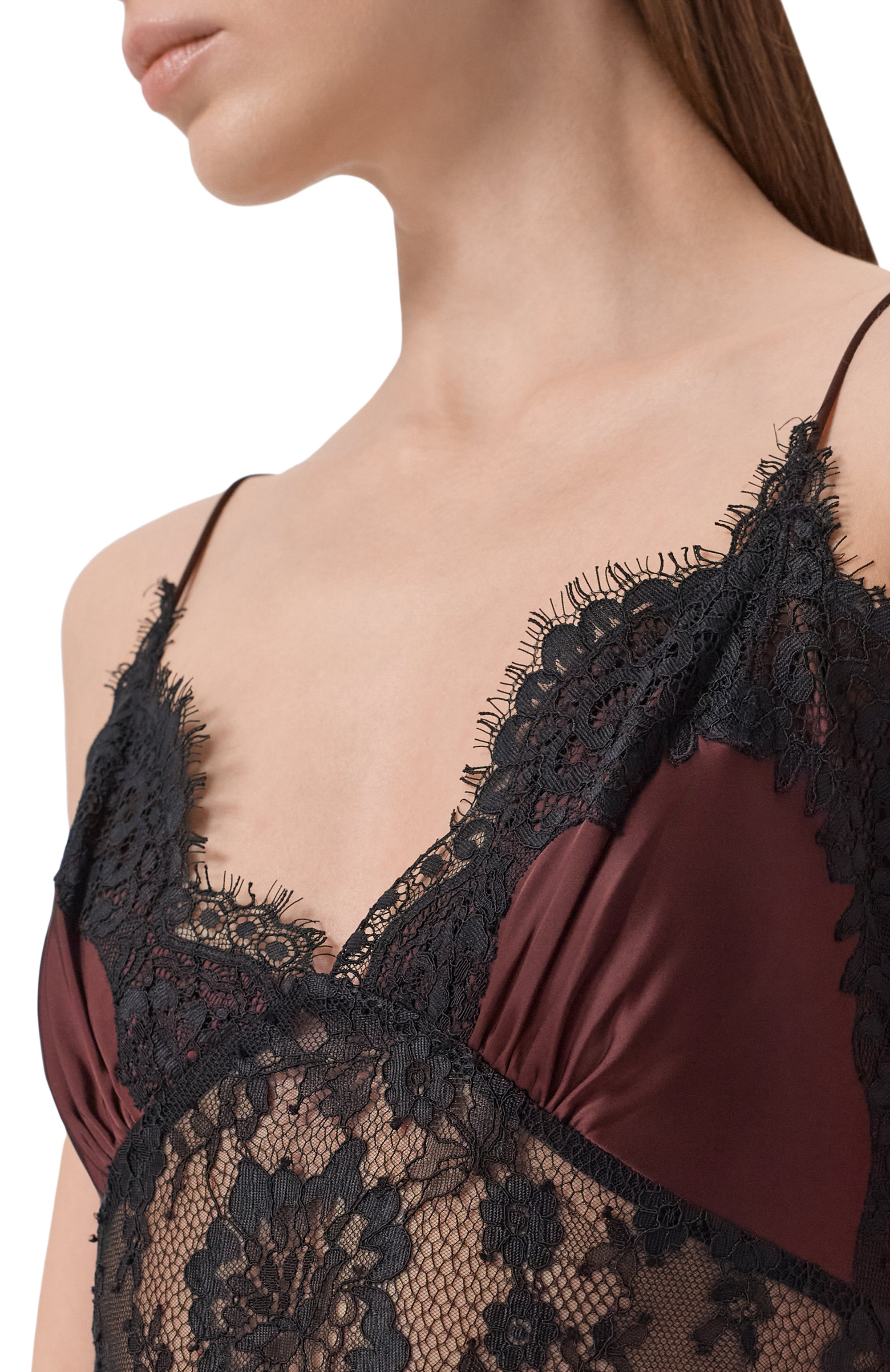 Атласное платье SELF-PORTRAIT, арт. SS26-157X-BR, фото 4