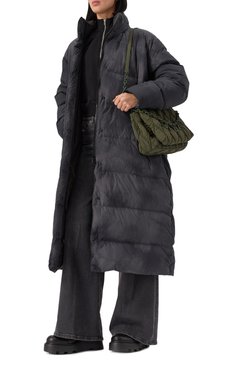 Женский пуховик DIESEL черного цвета, арт. A14658/0CBCS | Фото 2 (Длина (верхняя одежда): Длинные; Материал сплава: Проставлено; Рукава: Длинные; Материал утеплителя: Пух и перо; Драгоценные камни: Проставлено; Материал подклада: Синтетический материал; Кросс-КТ: Пуховик; Стили: Гранж; Материал внешний: Синтетический материал)