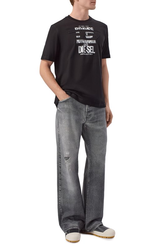 Кожаные кеды S-D-Verse Diesel Y03737/P7475 Чёрно-белый  Y03737/P7475 Фото 2