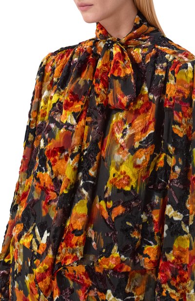 Шелковое платье SAINT LAURENT разноцветного цвета по цене 995000 руб., арт. 840789/Y268T, фото 4 Шелковое платье SAINT LAURENT, арт. 840789/Y268T, фото 4