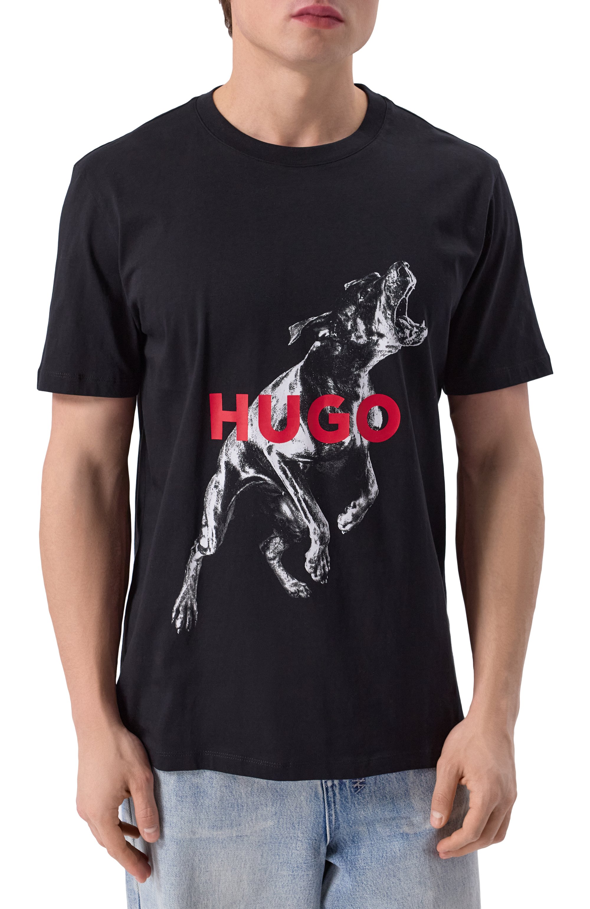 Хлопковая футболка HUGO, арт. 50530607, фото 3