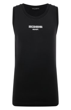 Мужская хлопковая майка dgvib3 DOLCE & GABBANA черного цвета, арт. G8QJ5T/G7K00 | Фото 1 (Материал внешний: Хлопок; Длина (для топов): Удлиненные; Драгоценные камни: Проставлено; Материал сплава: Проставлено; Принт: С принтом; Стили: Гранж; Рукава: Без рукавов)