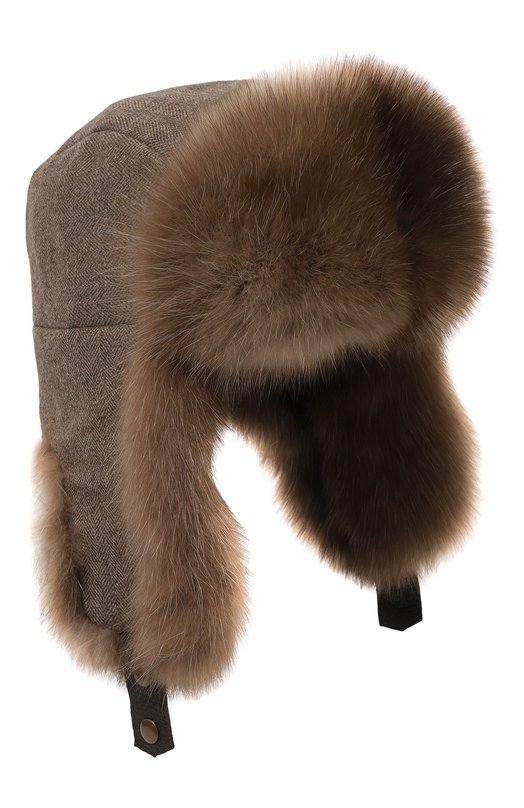 Шапка-ушанка Майкл с отделкой из меха соболя FurLand 0201414210044100031 Коричневый 0201414210044100031