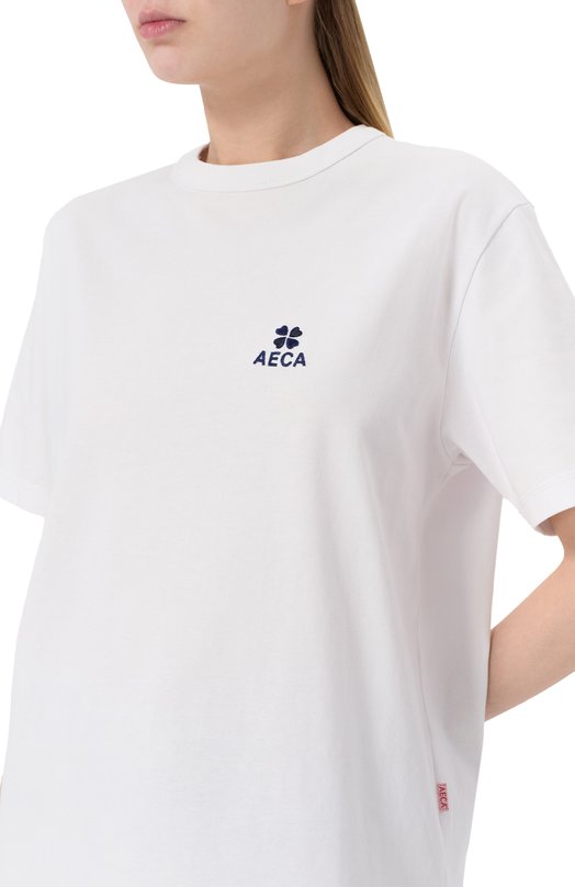 Хлопковая футболка AECA WHITE AWCMSSBDTTSST010C0.WHITE (S) Белый  AWCMSSBDTTSST010C0.WHITE (S) Фото 5