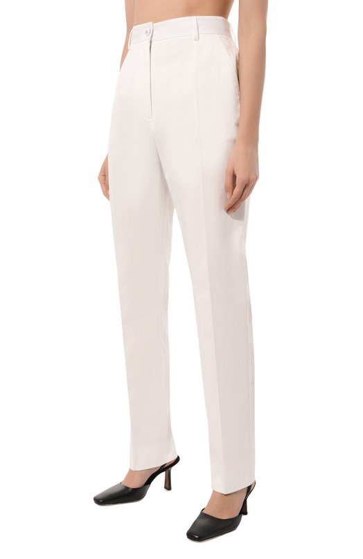 Хлопковые брюки Dolce & Gabbana FTAM2T/FUFJR Белый  FTAM2T/FUFJR Фото 3