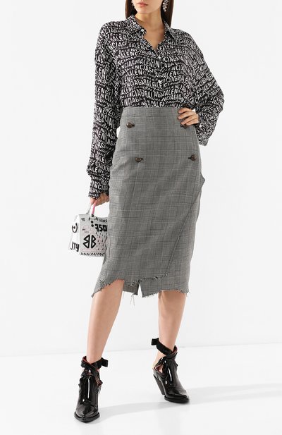 Шерстяная юбка VETEMENTS, арт. WAH20SK400/GREY CHECK, фото 2